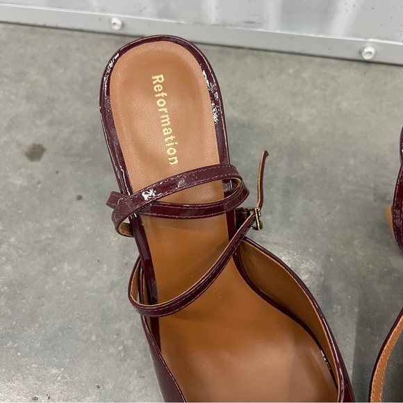 Reformation Burgundy Patent Leather Heels - Picture 2 of 7